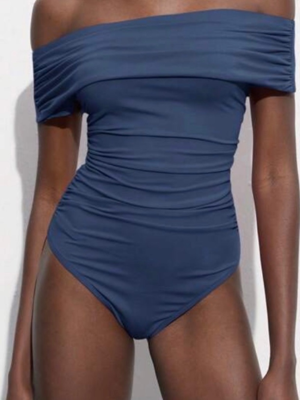 Grey One Shoulder Ruched Simple Fitted Bodysuit For Women